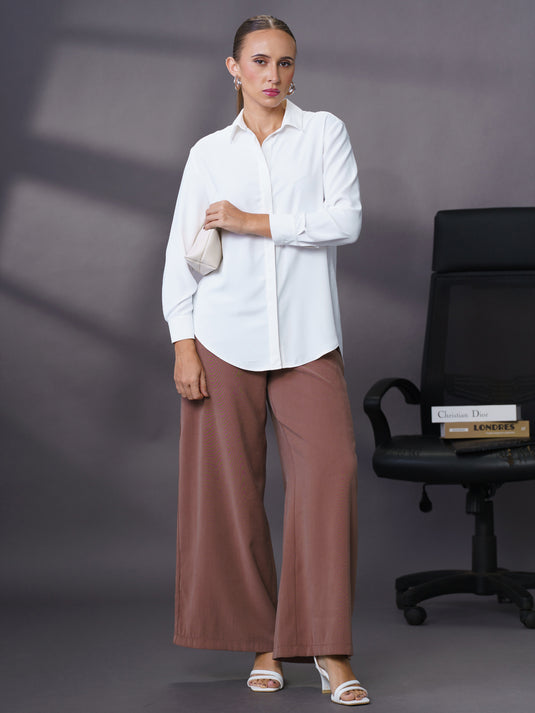 Long length shirt with concealed placket
