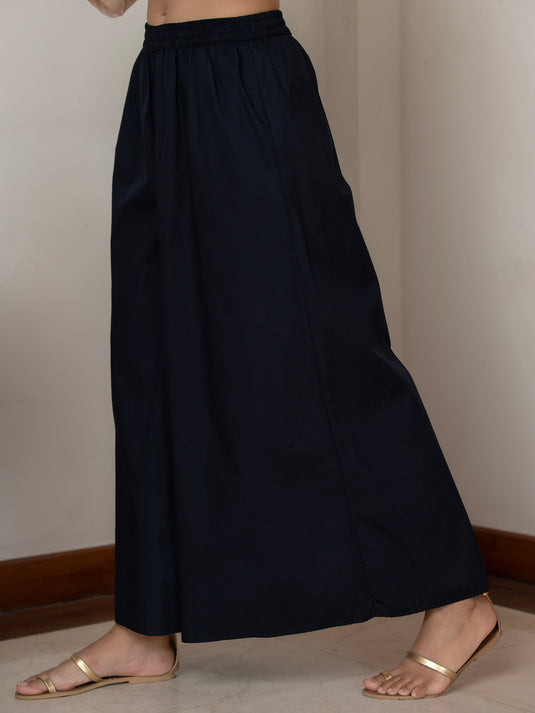 Wide leg pant with elasticated waist