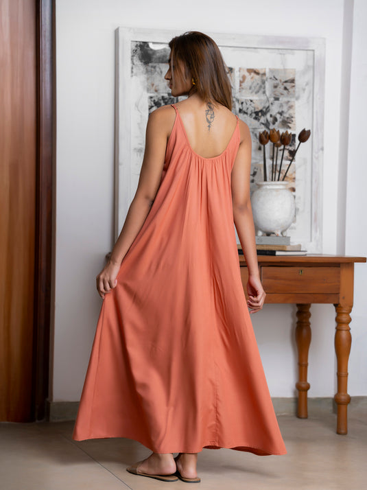 Beaded strappy maxi dress