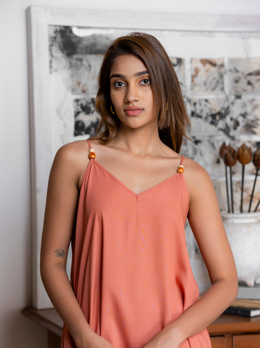 Beaded strappy maxi dress