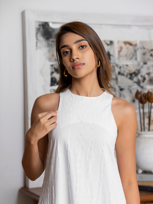 Round neck maxi dress