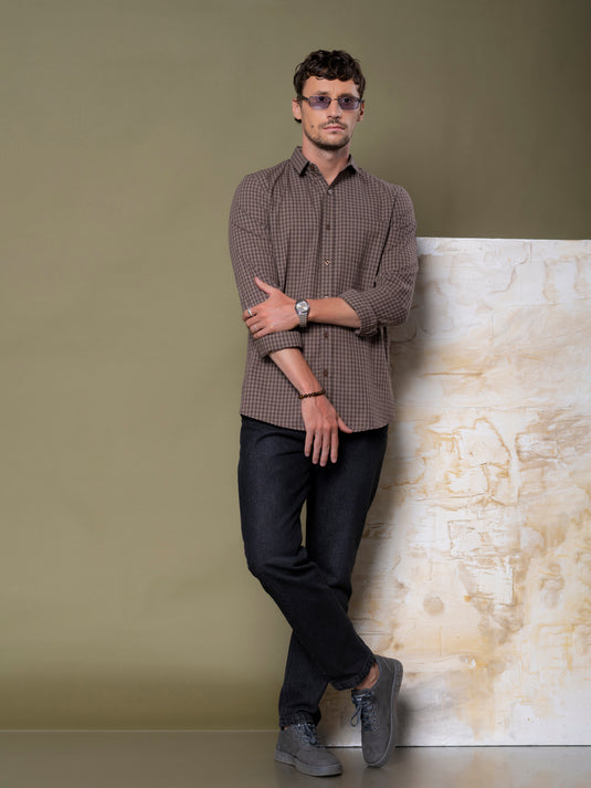 Casual Wear Check Long Sleeve Shirt