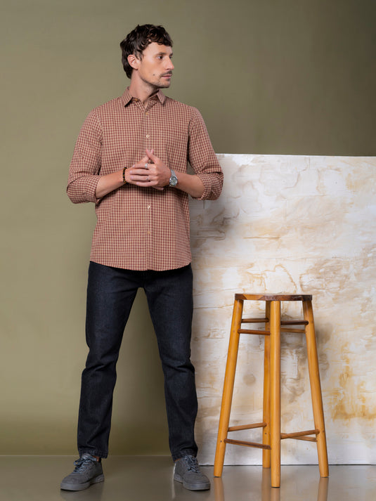 Casual Wear Check Long Sleeve Shirt