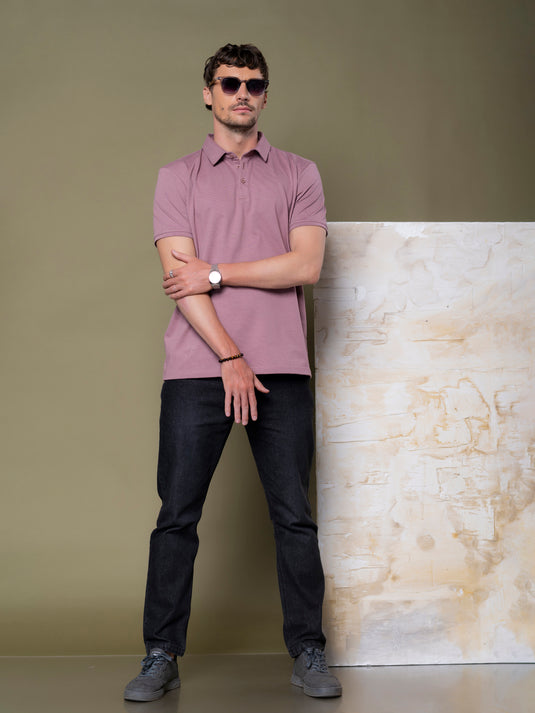 Casual Wear Self Collar Short Sleeve T-Shirt