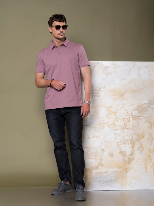 Casual Wear Self Collar Short Sleeve T-Shirt