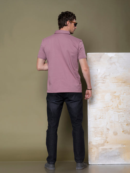 Casual Wear Self Collar Short Sleeve T-Shirt