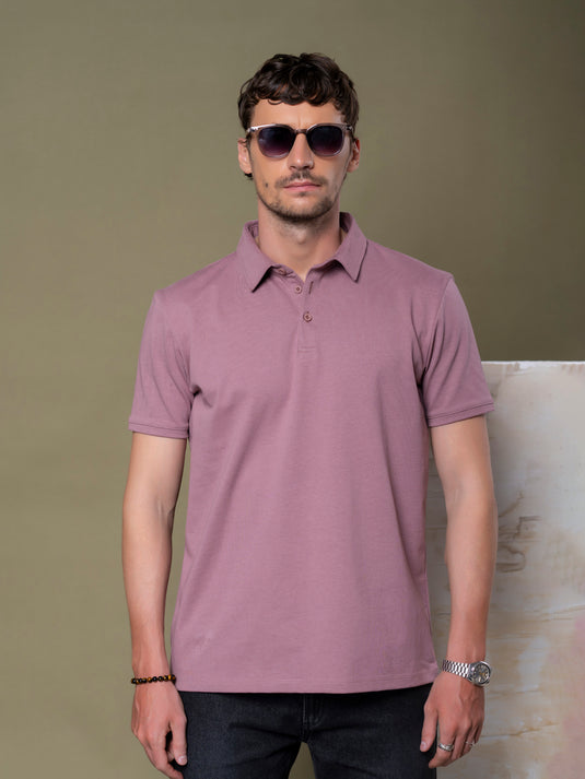 Casual Wear Self Collar Short Sleeve T-Shirt