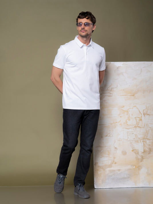 Casual Wear Self Collar Short Sleeve T-Shirt