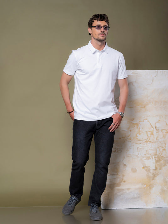 Casual Wear Self Collar Short Sleeve T-Shirt