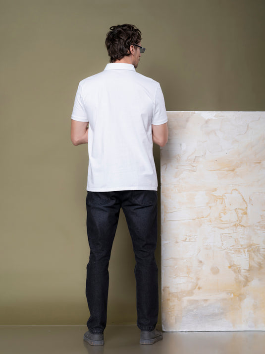 Casual Wear Self Collar Short Sleeve T-Shirt