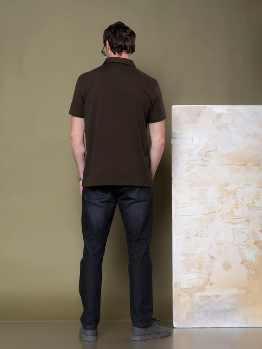 Casual Wear Self Collar Short Sleeve T-Shirt