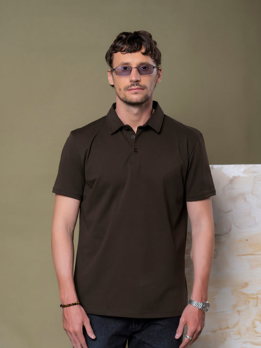 Casual Wear Self Collar Short Sleeve T-Shirt