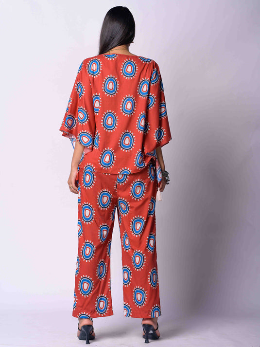 Printed Kaftan With Tassels