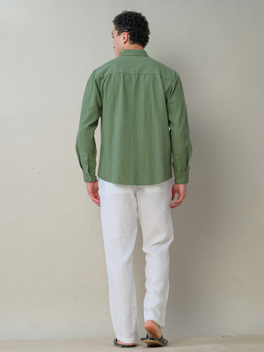 Linen Button Down Long Sleeve Shirt