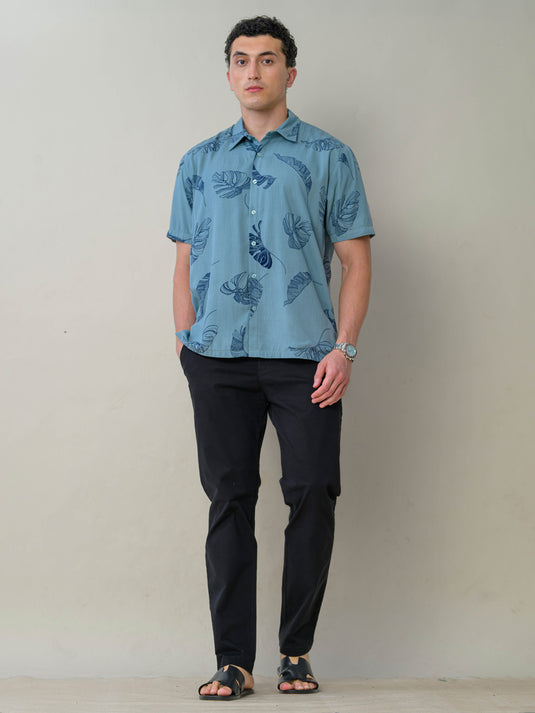 Dual Fabric Short Sleeve Shirt