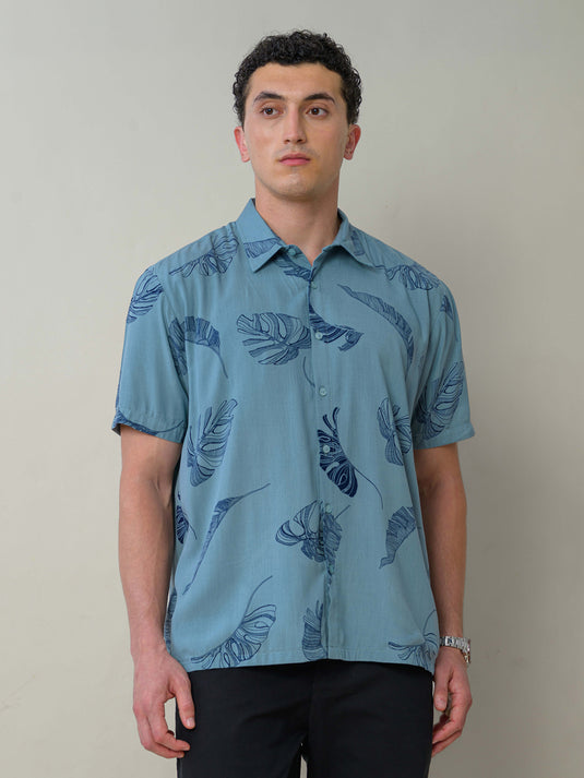 Dual Fabric Short Sleeve Shirt