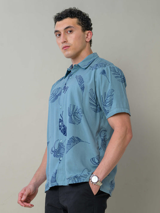 Dual Fabric Short Sleeve Shirt
