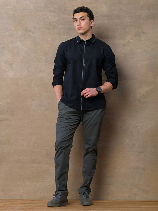 Detailed Button Down Long Sleeve Shirt