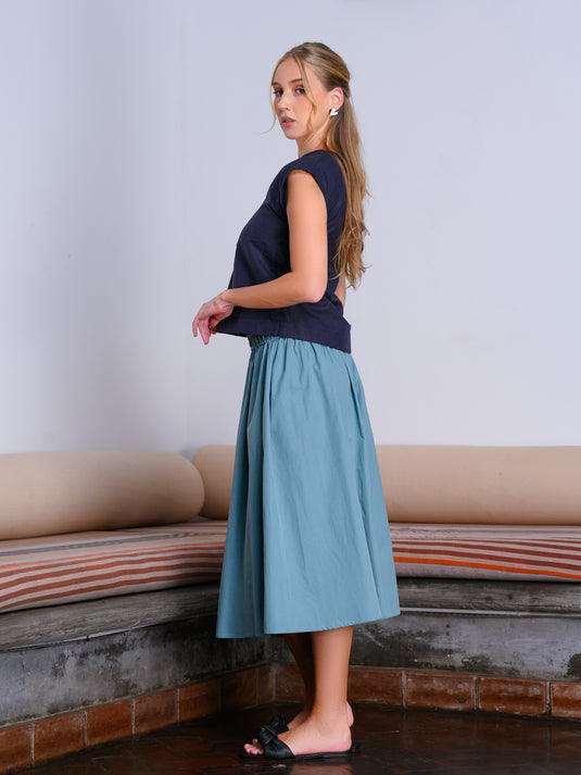 Crop top with front yoke