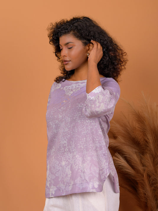 Batik top detailed with two slits