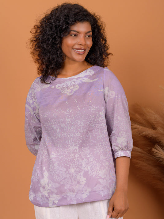 Batik top detailed with two slits