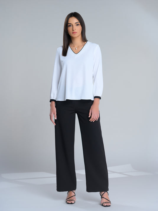 Basic wide leg tailored pant
