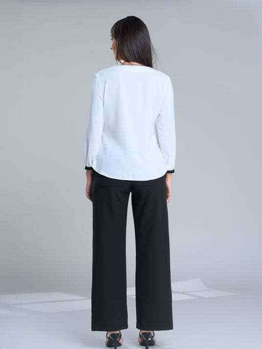 Basic wide leg tailored pant