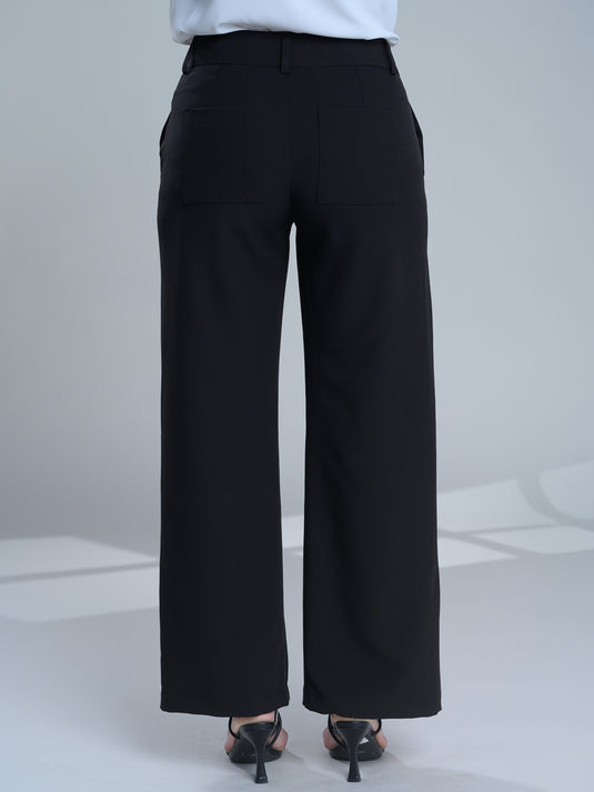 Basic wide leg tailored pant