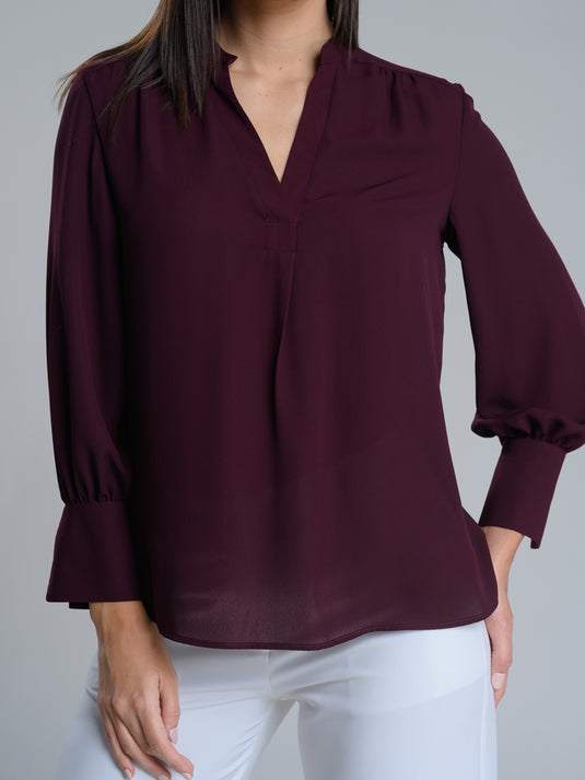Long sleeve blouse with wide cuff