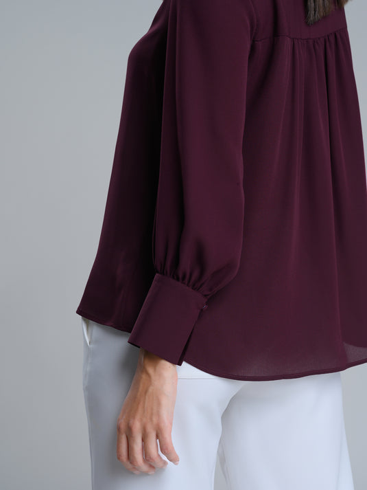 Long sleeve blouse with wide cuff