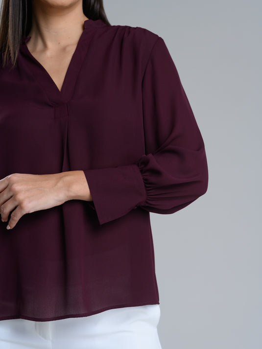 Long sleeve blouse with wide cuff