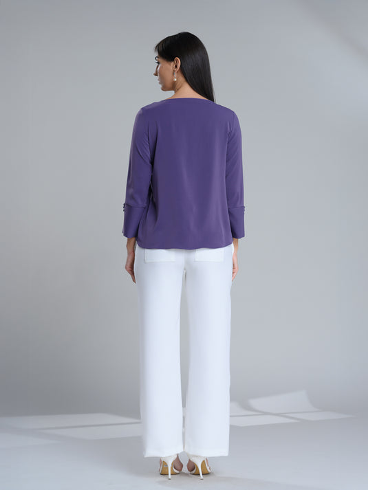 Basic wide leg tailored pant