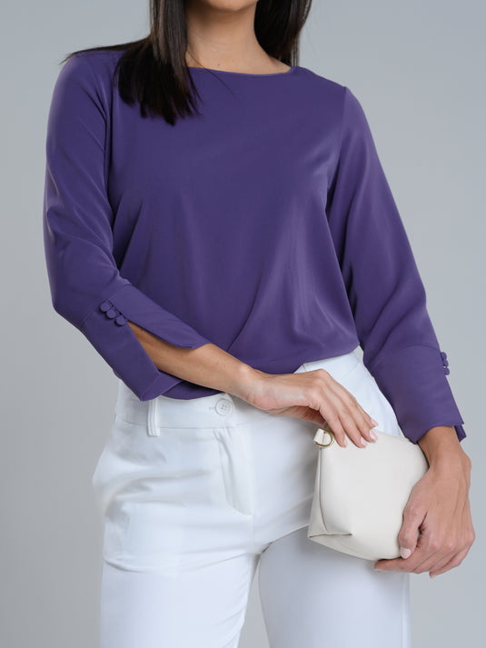 Long sleeve blouse with cuff detailing