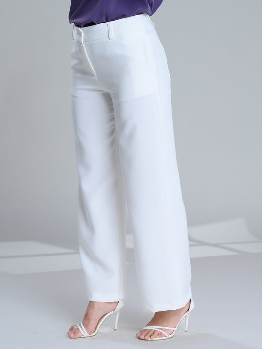 Basic wide leg tailored pant