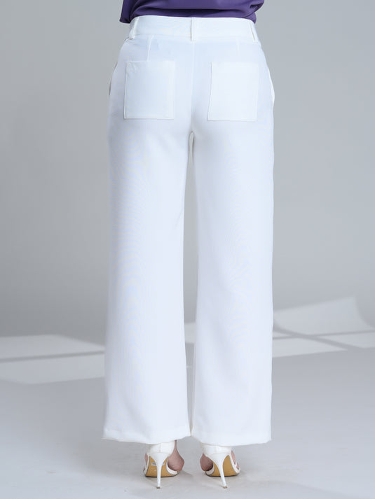 Basic wide leg tailored pant