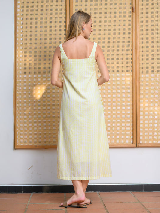 Square neck column dress