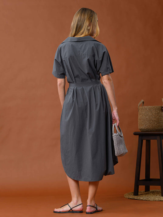 Button down midi dress