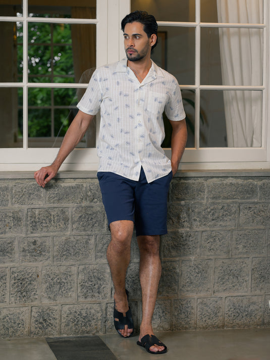 Printed Cuban Collar S/S Shirt