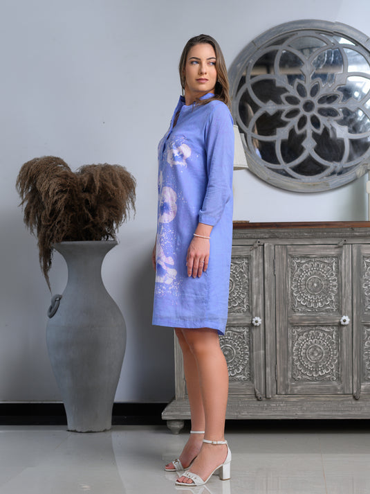 Batik hand painted shirt dress