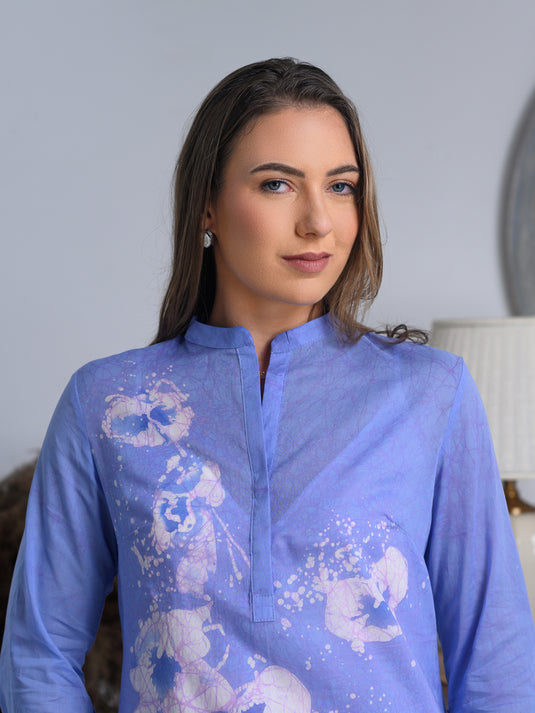 Batik hand painted shirt dress