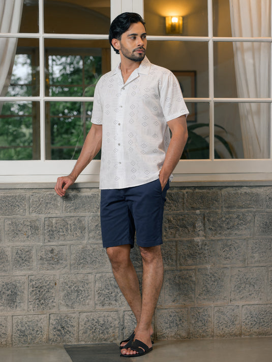 Printed Cuban Collar S/S Shirt