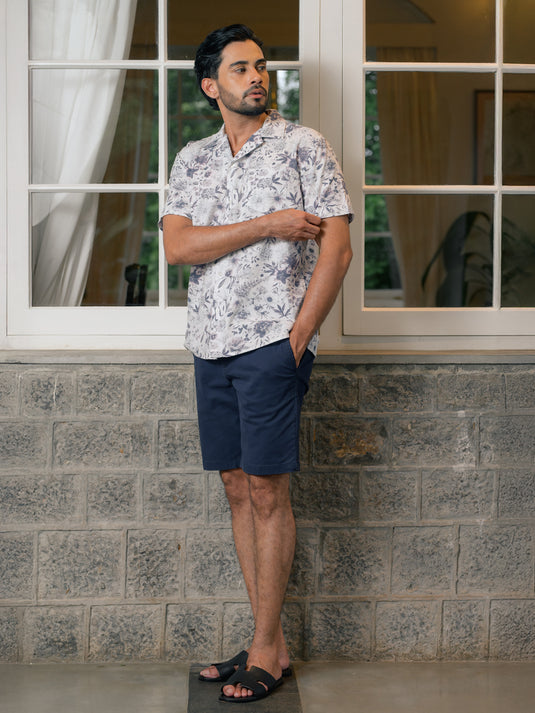 Printed Cuban Collar S/S Shirt