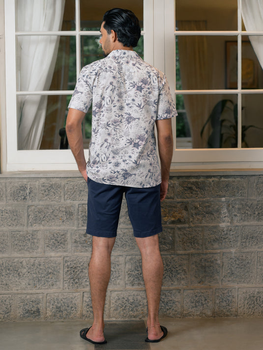 Printed Cuban Collar S/S Shirt