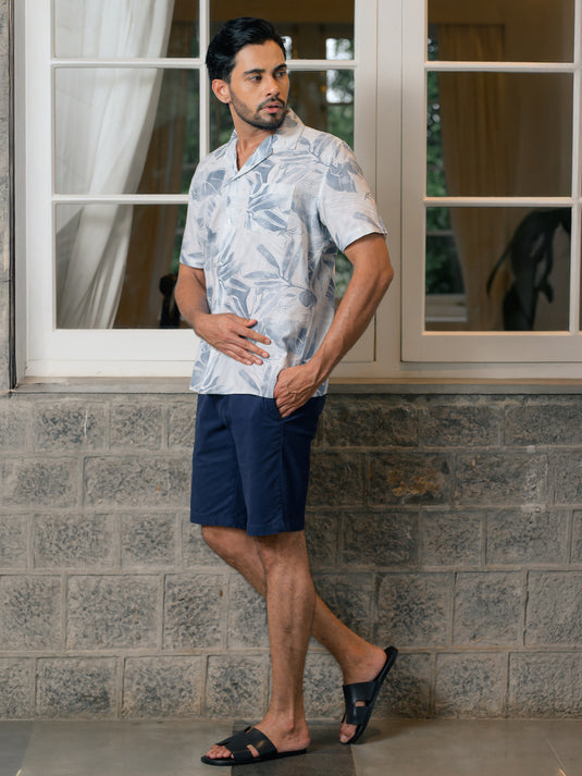 Printed Cuban Collar S/S Shirt