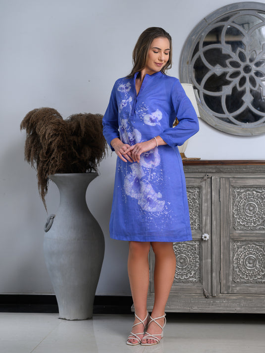 Batik hand painted shirt dress