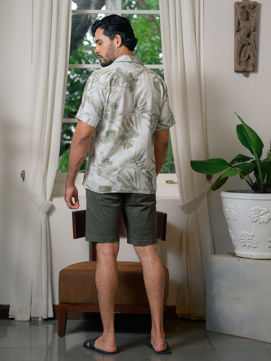 Printed Cuban Collar S/S Shirt
