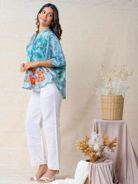 Floral detailed kaftan top
