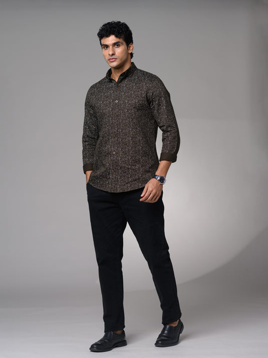 Casual Wear Printed Long Sleeve Shirt