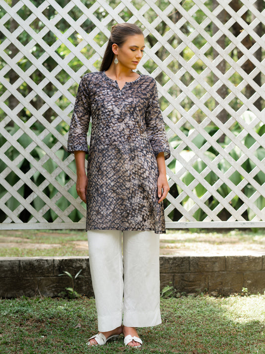 Batik basic short kurtha top