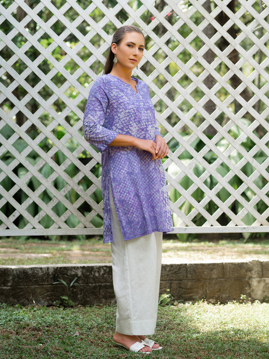 Batik basic short kurtha top